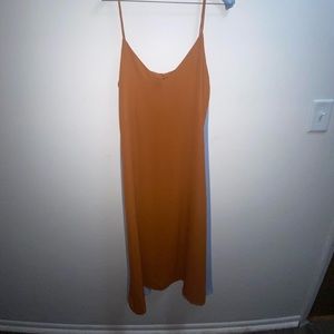 Size 3 Long Burnt Orange Dress with Light Blue sides